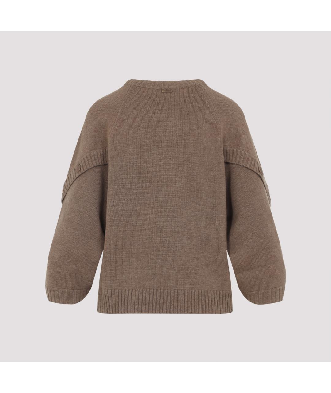 MAX MARA Коричневый кашемировый джемпер / свитер, фото 4