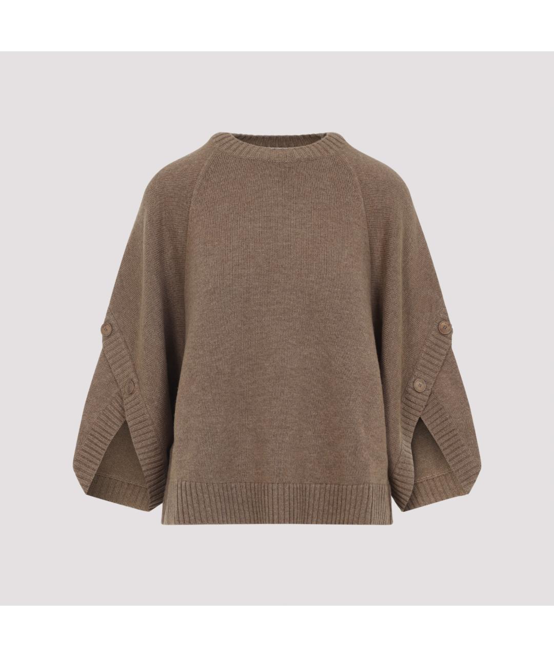 MAX MARA Коричневый кашемировый джемпер / свитер, фото 2