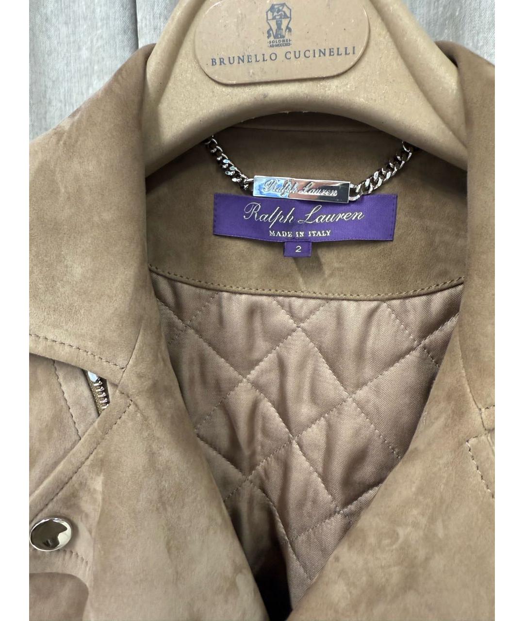 RALPH LAUREN Бежевая замшевая куртка, фото 4