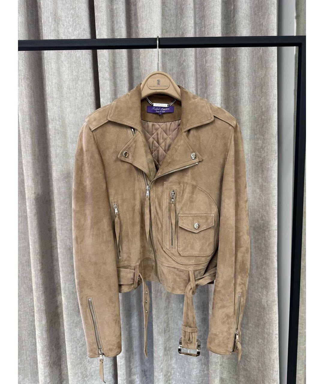 RALPH LAUREN Бежевая замшевая куртка, фото 7