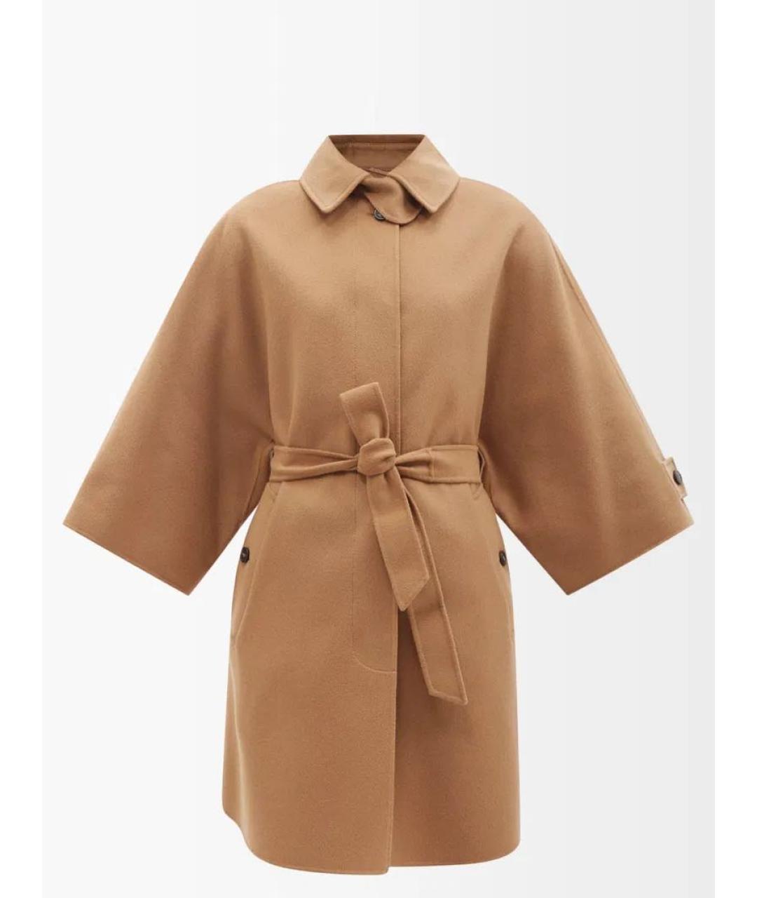 WEEKEND MAX MARA Коричневое шерстяное пальто, фото 8