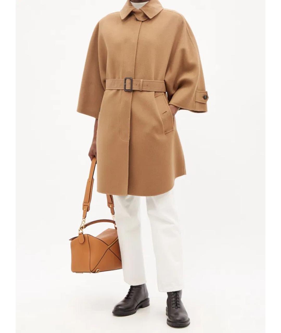 WEEKEND MAX MARA Коричневое шерстяное пальто, фото 6