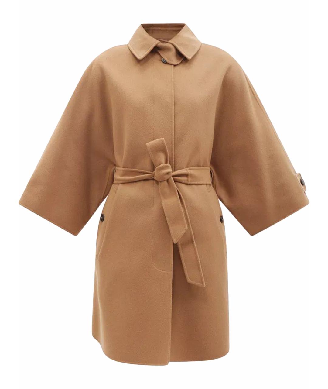 WEEKEND MAX MARA Коричневое шерстяное пальто, фото 1