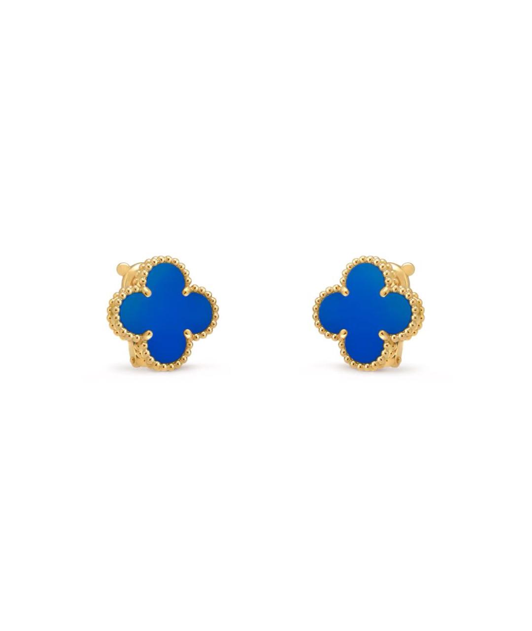 VAN CLEEF & ARPELS Синие серьги из желтого золота, фото 2