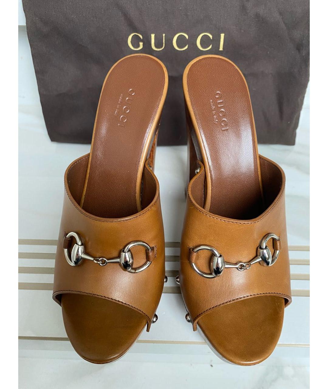 GUCCI Коричневые сабо, фото 7