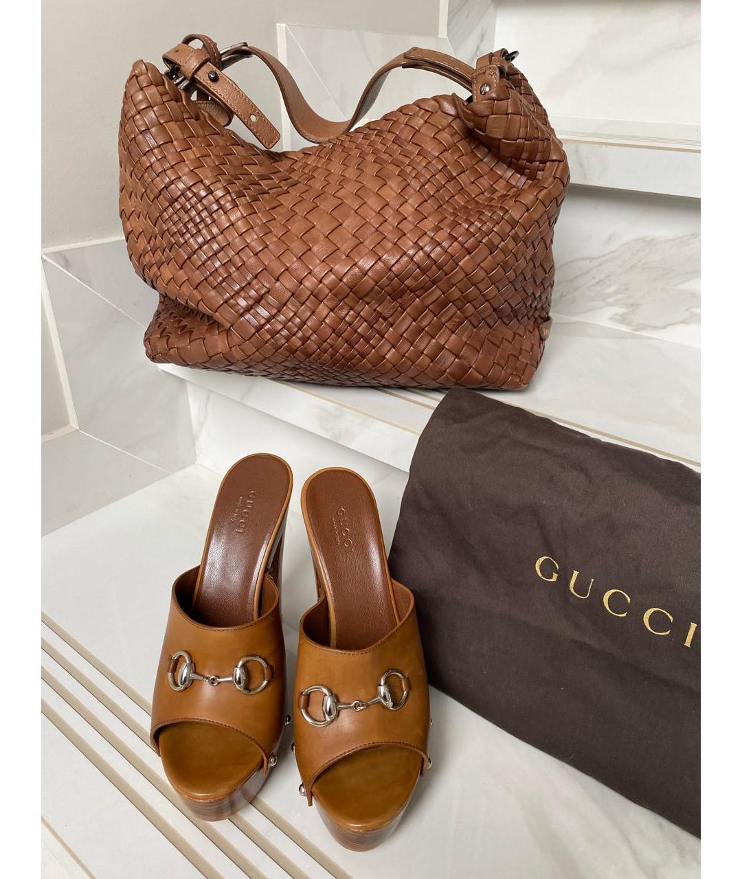 GUCCI Коричневые сабо, фото 6