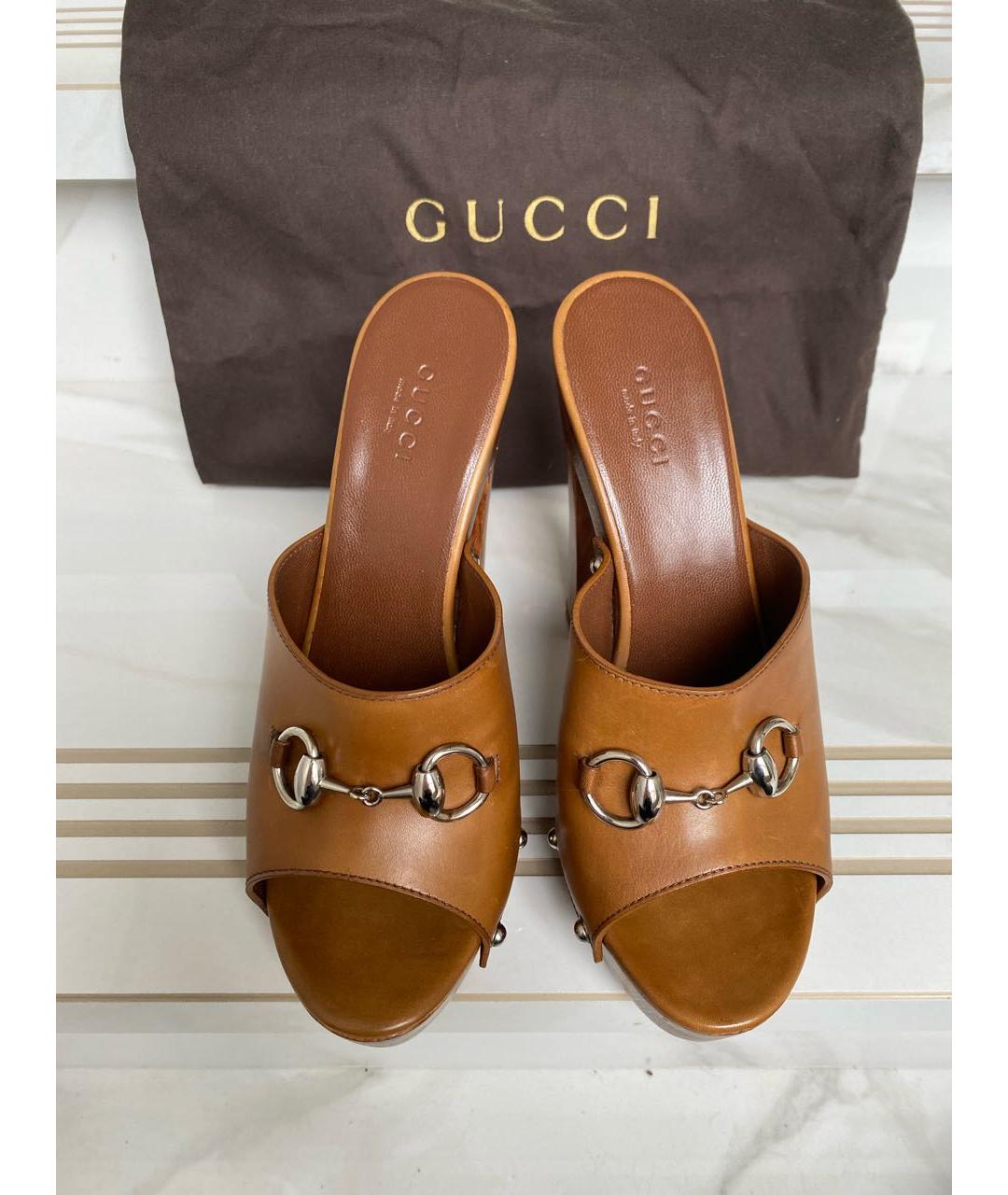 GUCCI Коричневые сабо, фото 9