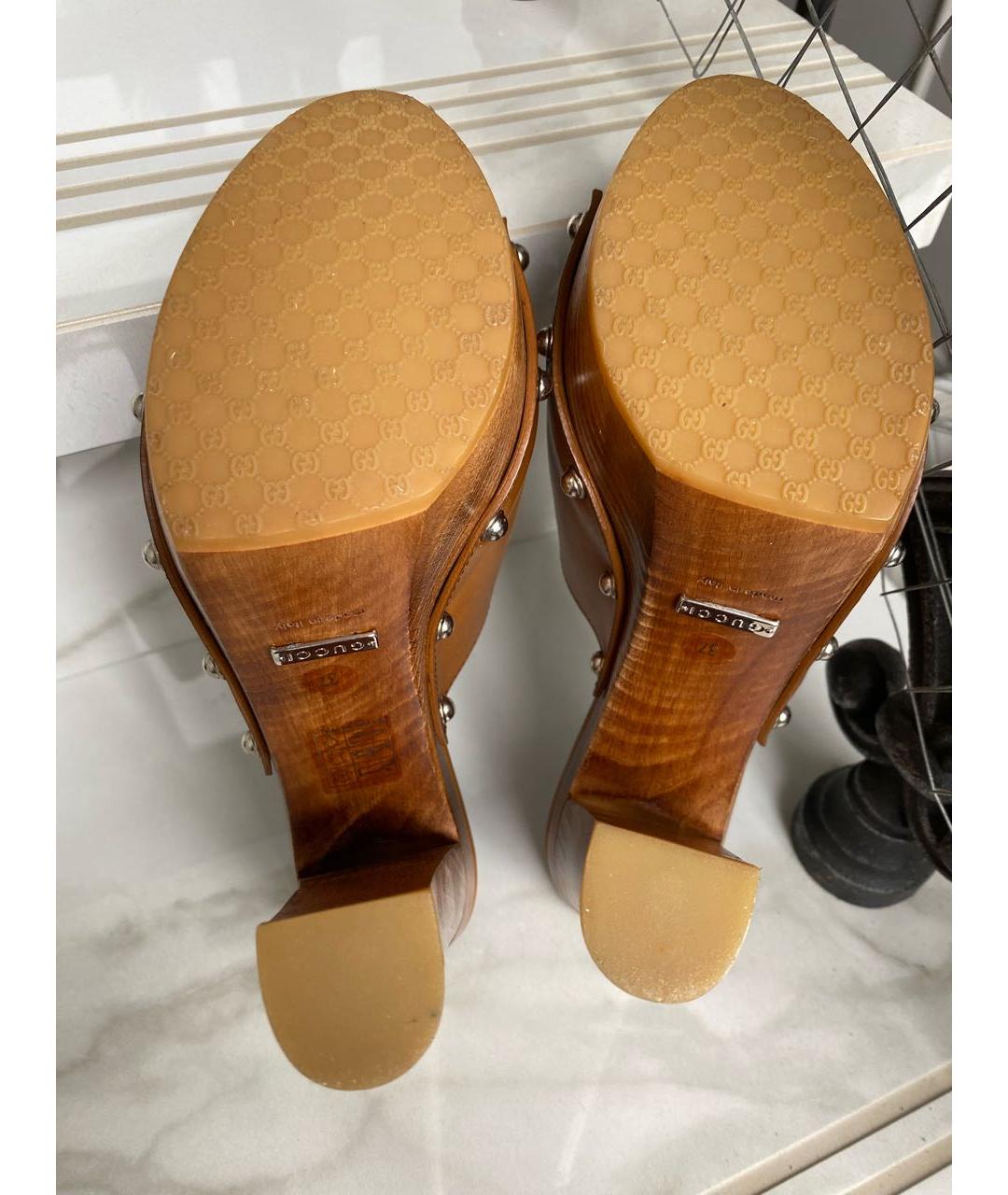 GUCCI Коричневые сабо, фото 8