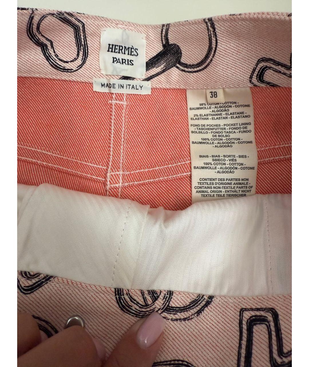 HERMES Розовые хлопковые шорты, фото 3