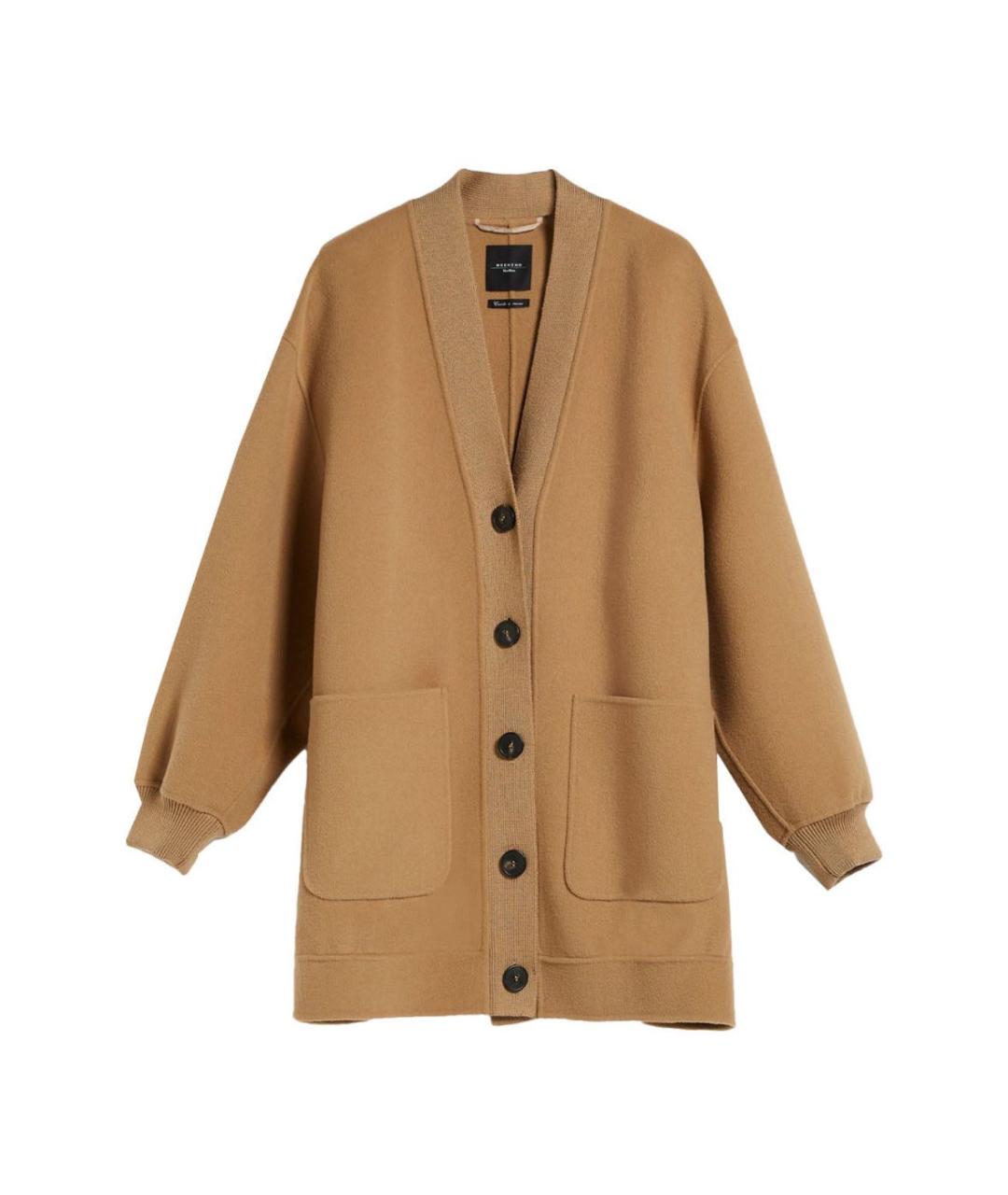 WEEKEND MAX MARA Коричневое шерстяное пальто, фото 5