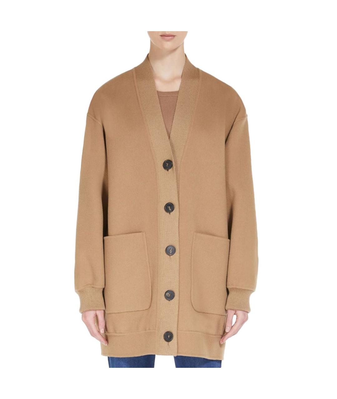 WEEKEND MAX MARA Коричневое шерстяное пальто, фото 4