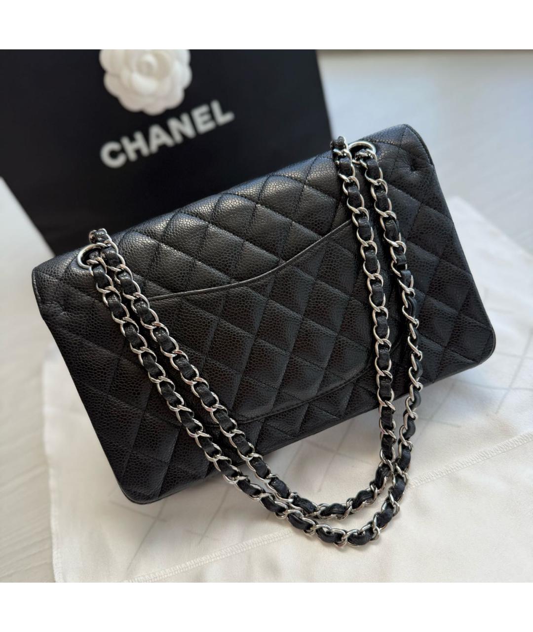 CHANEL Черная кожаная сумка через плечо, фото 8