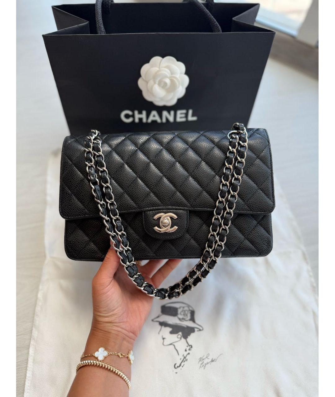 CHANEL Черная кожаная сумка через плечо, фото 2