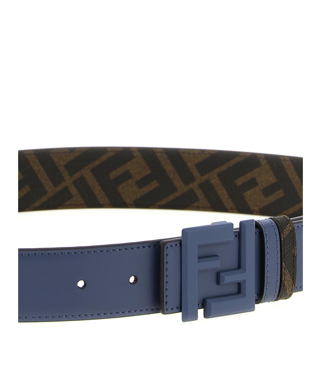 FENDI Синий кожаный ремень, фото 4