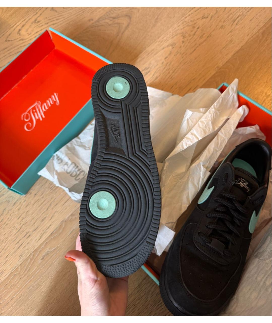 NIKE Черные замшевые низкие кроссовки / кеды, фото 5