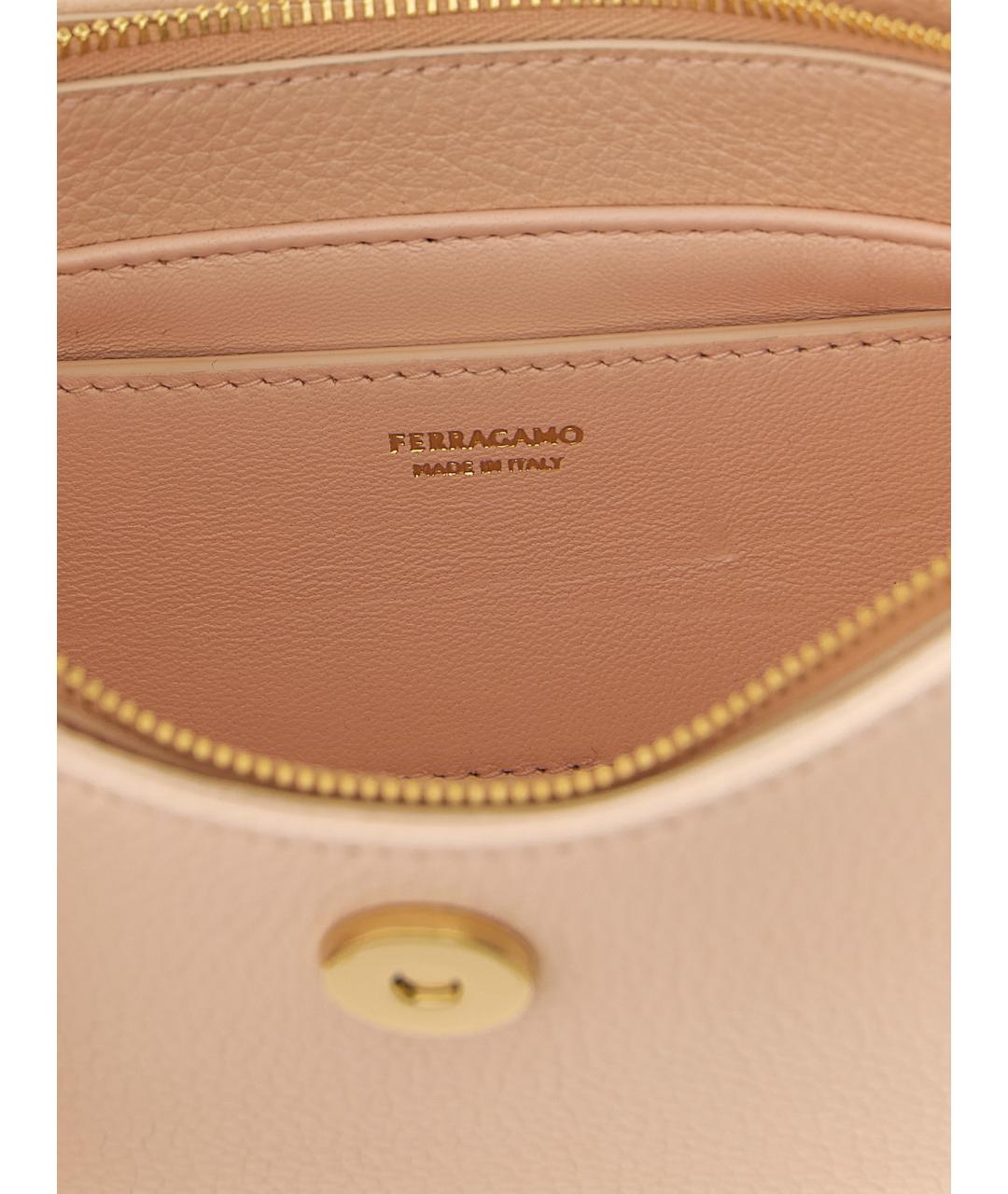 FERRAGAMO Розовая кожаная сумка через плечо, фото 4