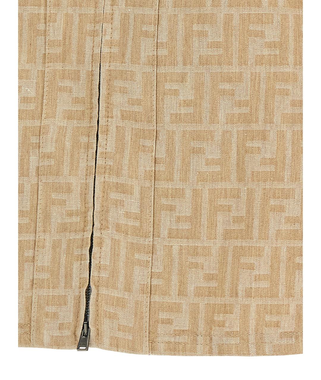 FENDI Бежевая хлопковая куртка, фото 4