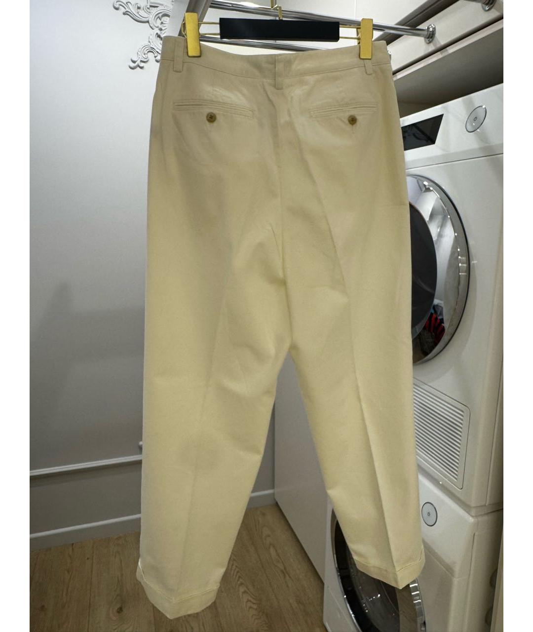 POLO RALPH LAUREN Белые хлопковые брюки широкие, фото 2