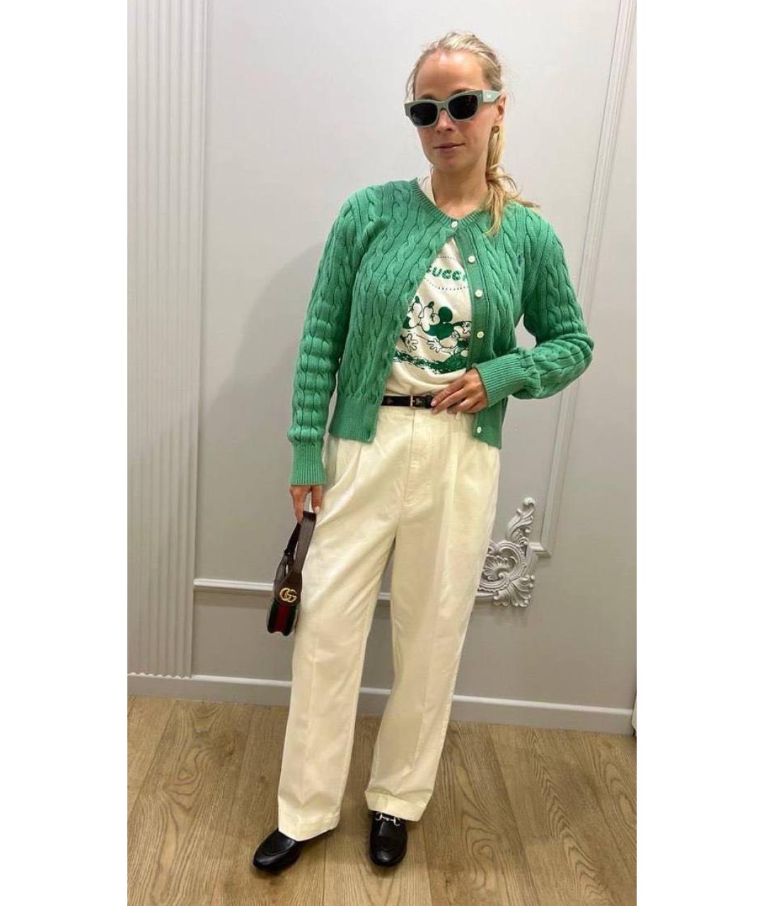 POLO RALPH LAUREN Белые хлопковые брюки широкие, фото 6