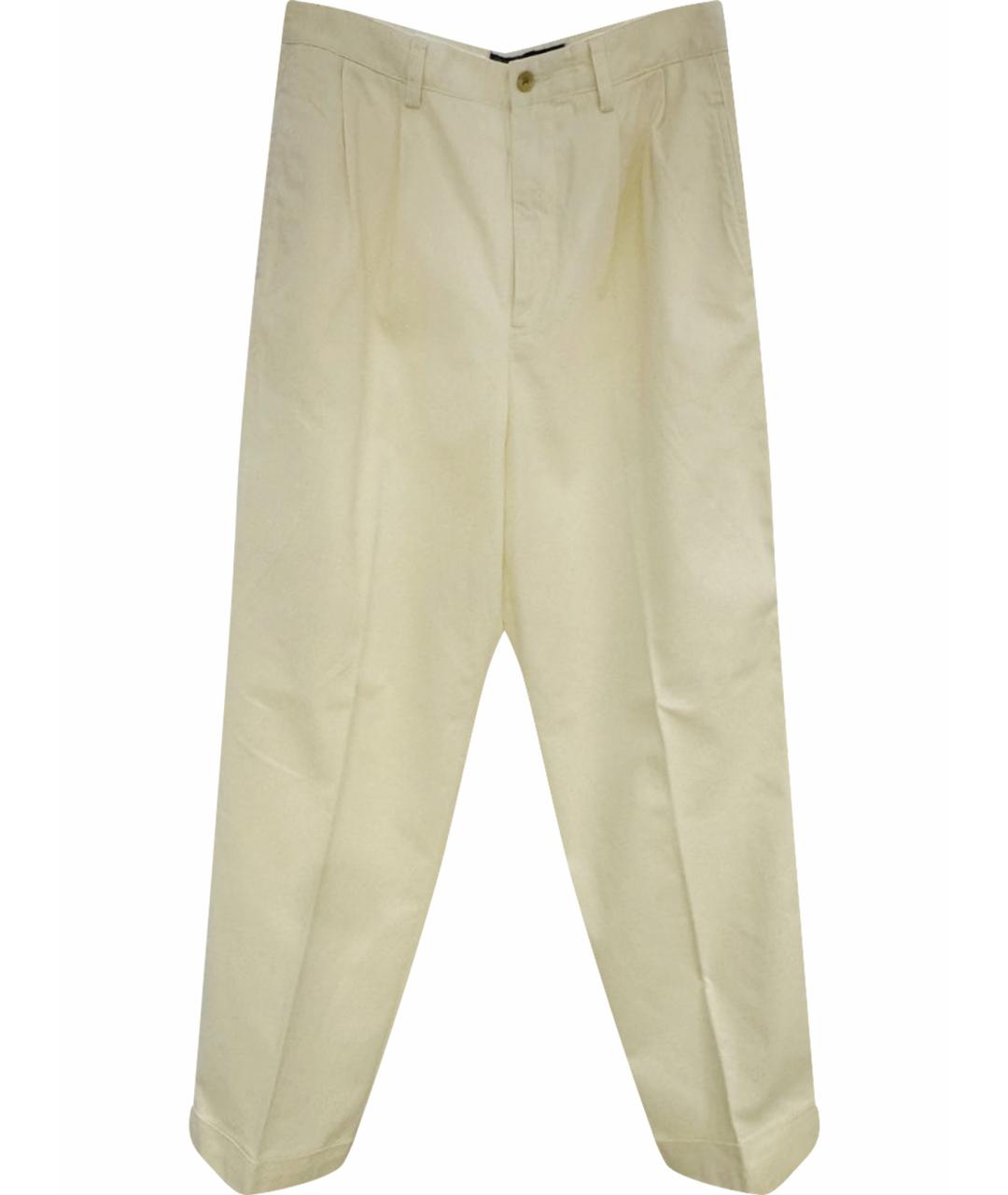 POLO RALPH LAUREN Белые хлопковые брюки широкие, фото 1