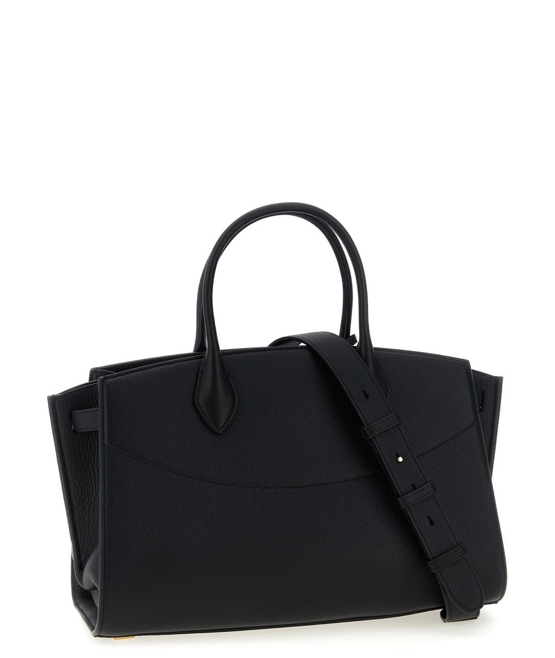 FERRAGAMO Черная кожаная сумка тоут, фото 2