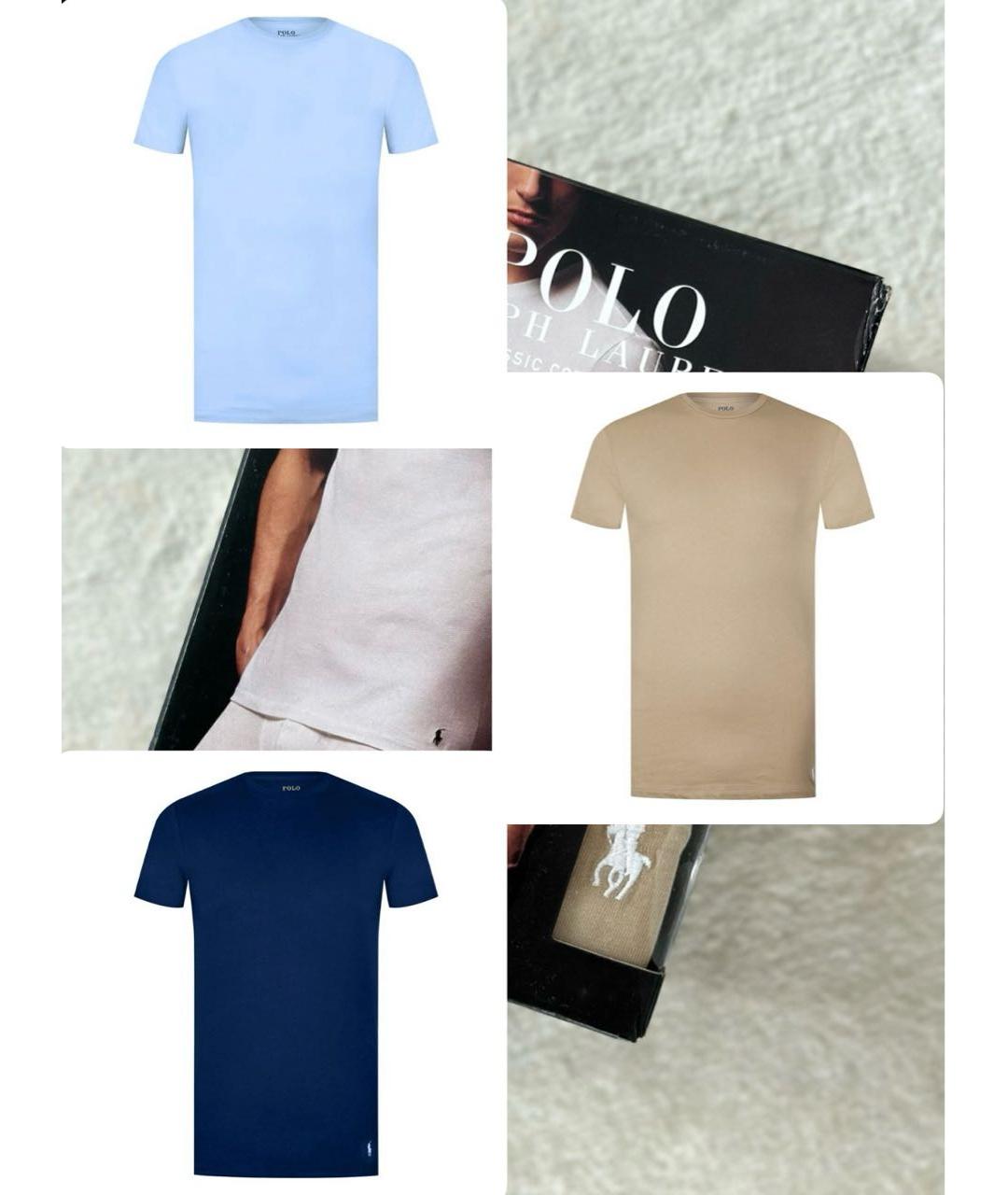 POLO RALPH LAUREN Темно-синяя хлопковая футболка, фото 2