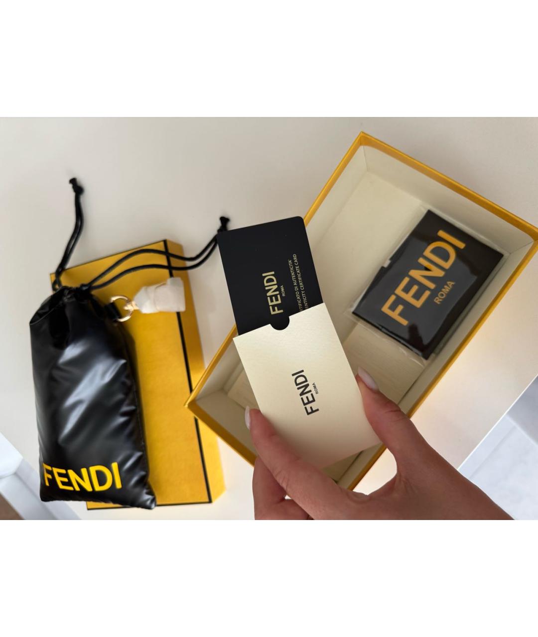 FENDI Коричневые металлические солнцезащитные очки, фото 8