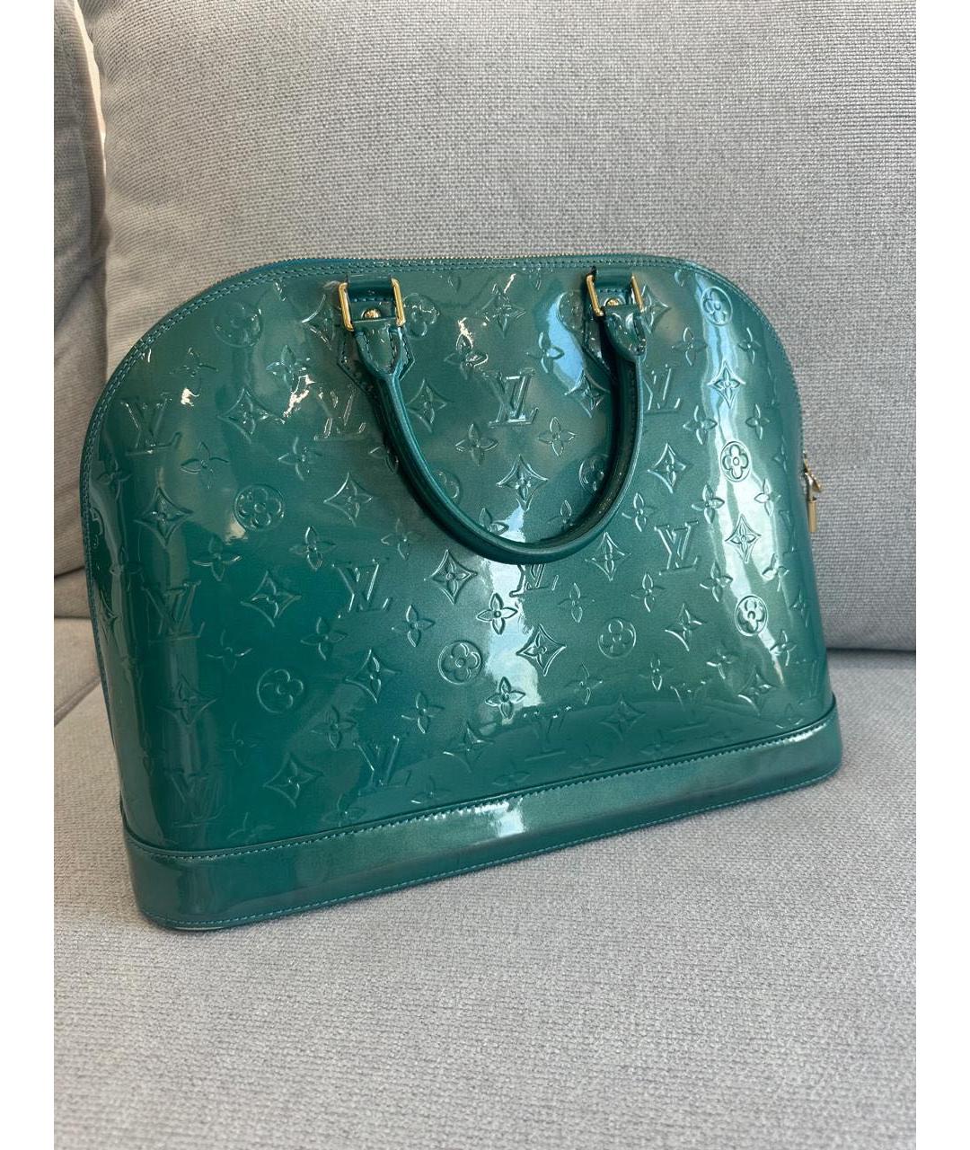LOUIS VUITTON Бирюзовая кожаная сумка тоут, фото 3