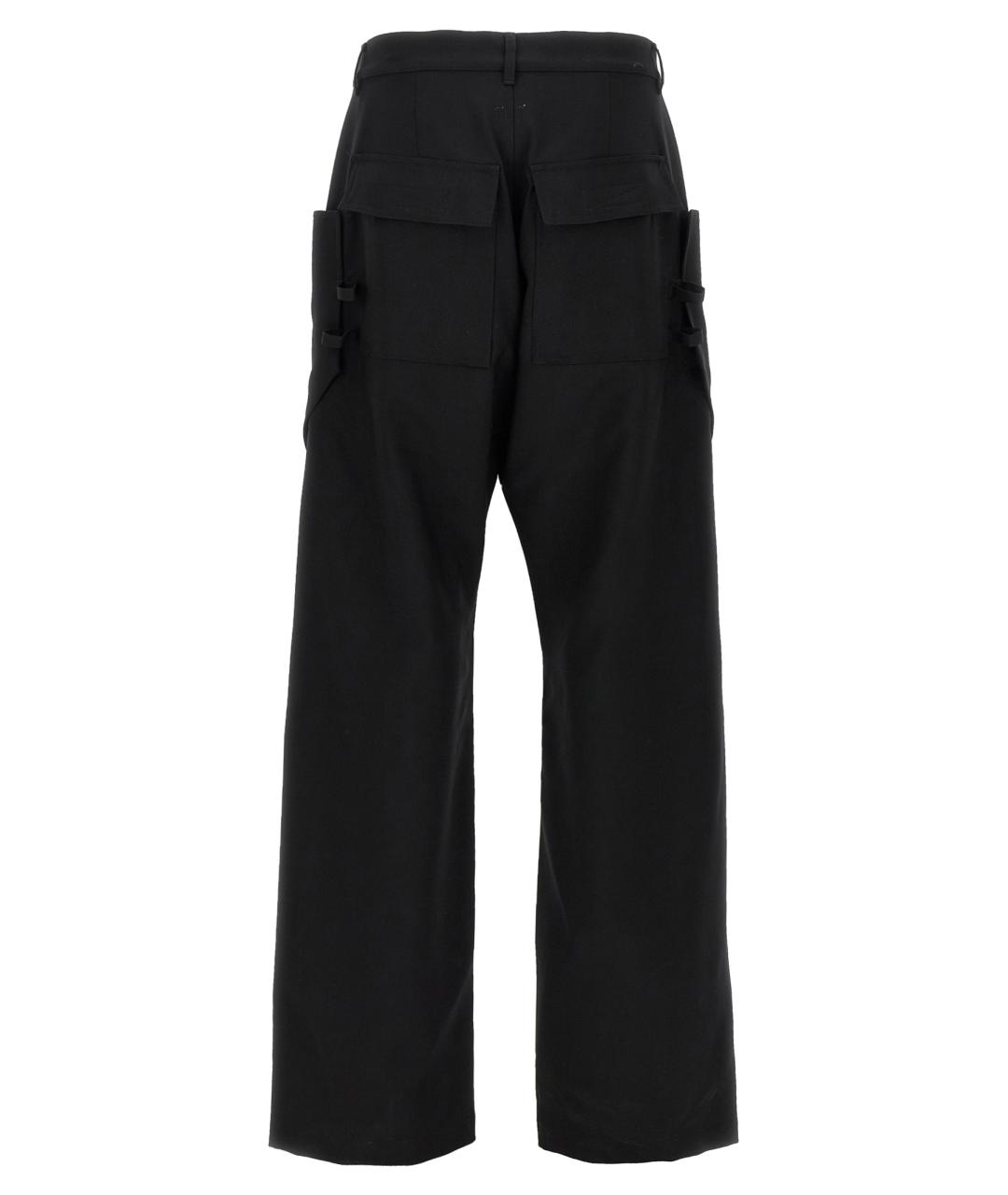 RICK OWENS Черные шерстяные повседневные брюки, фото 2