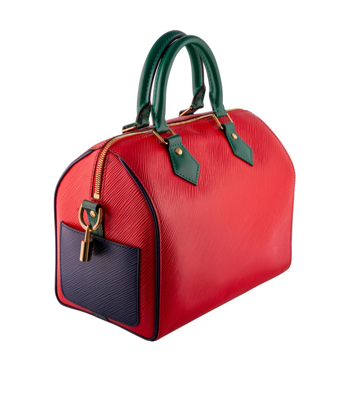 LOUIS VUITTON Красная кожаная сумка с короткими ручками, фото 2