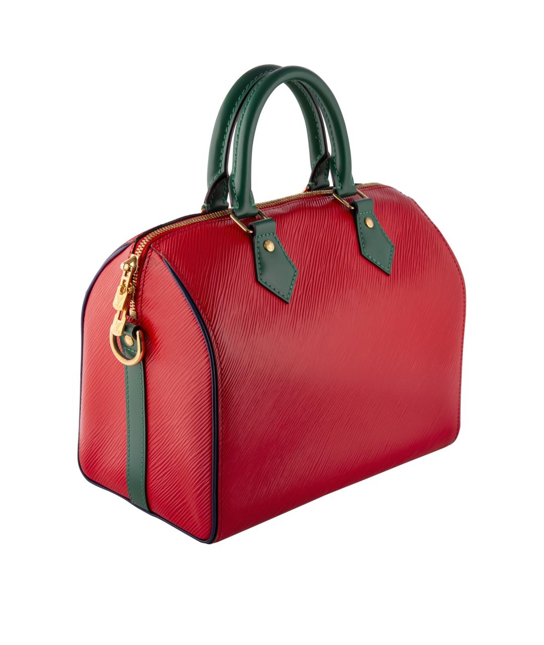 LOUIS VUITTON Красная кожаная сумка с короткими ручками, фото 4