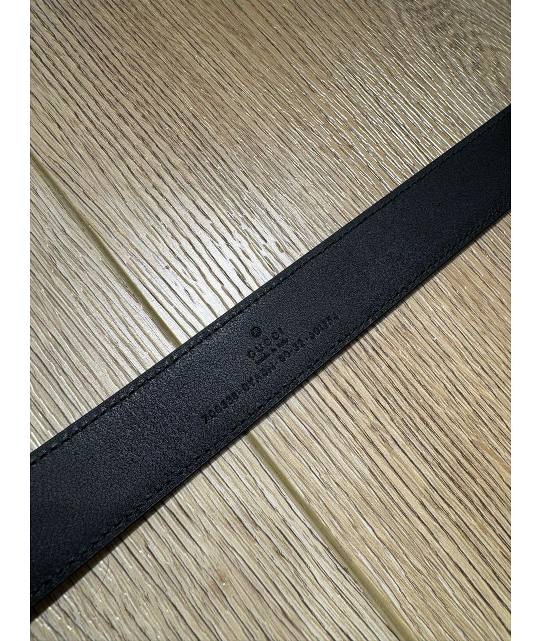 GUCCI Черный кожаный ремень, фото 3