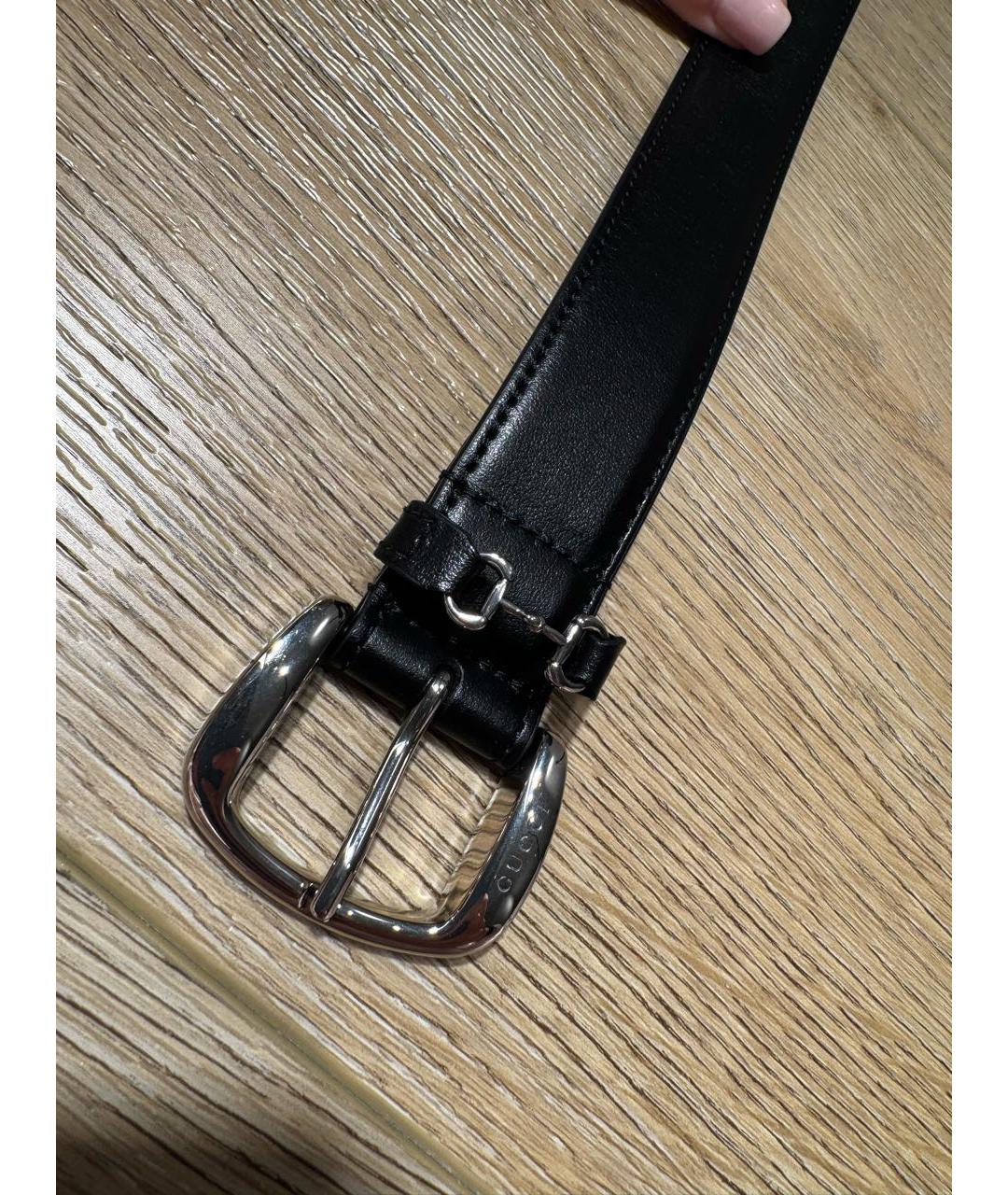 GUCCI Черный кожаный ремень, фото 2