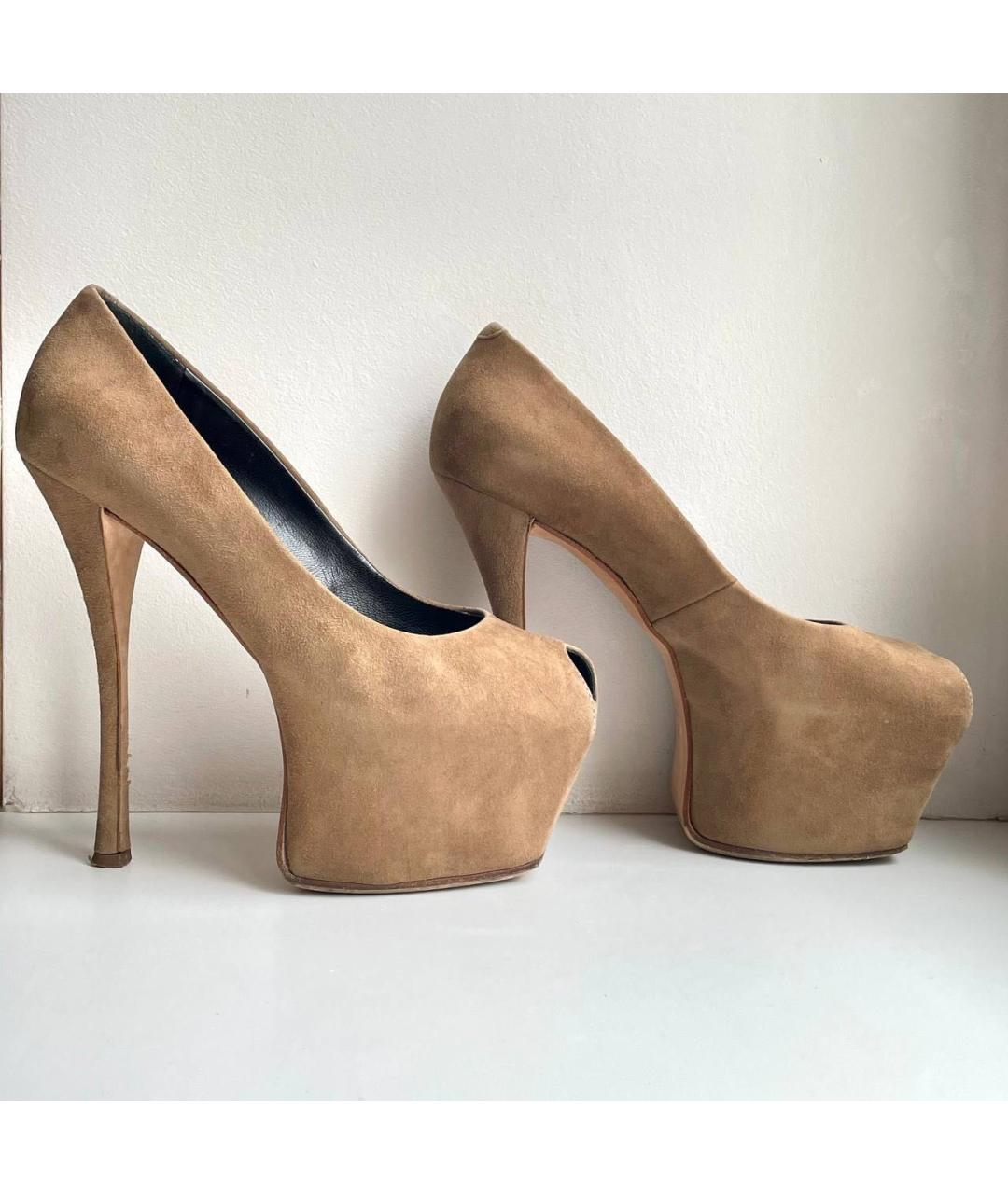 GIUSEPPE ZANOTTI DESIGN Бежевые замшевые туфли, фото 8