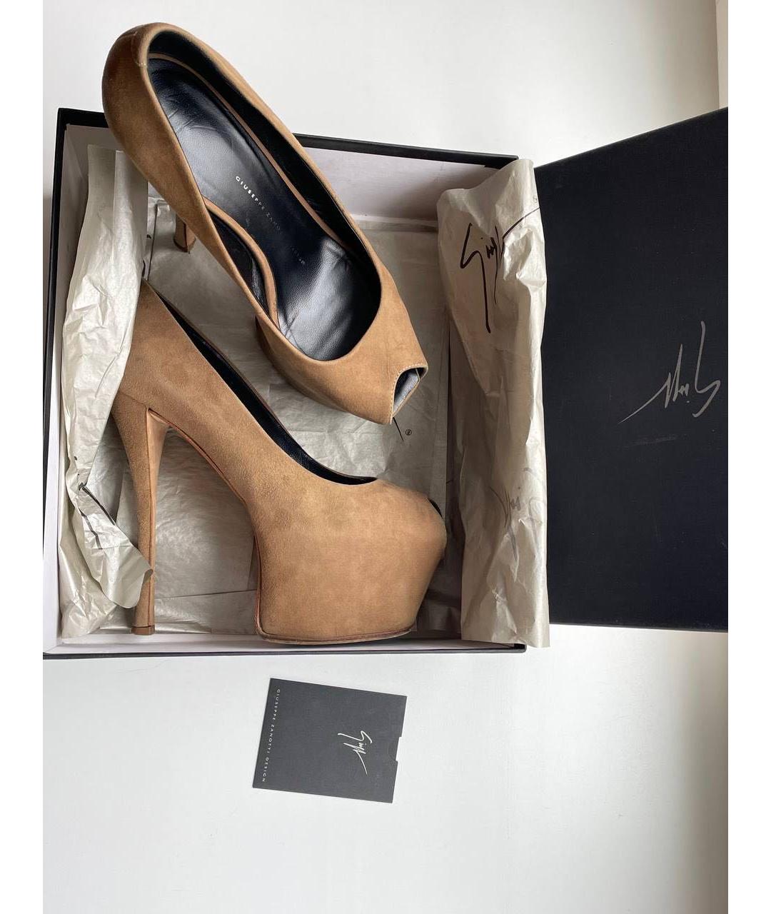 GIUSEPPE ZANOTTI DESIGN Бежевые замшевые туфли, фото 3