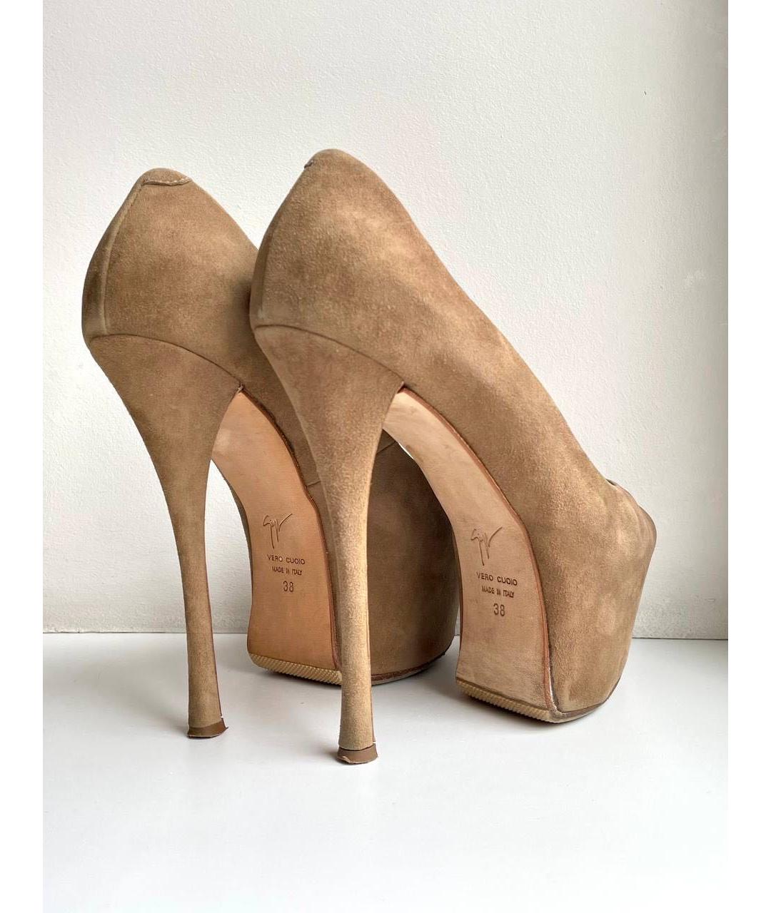GIUSEPPE ZANOTTI DESIGN Бежевые замшевые туфли, фото 5