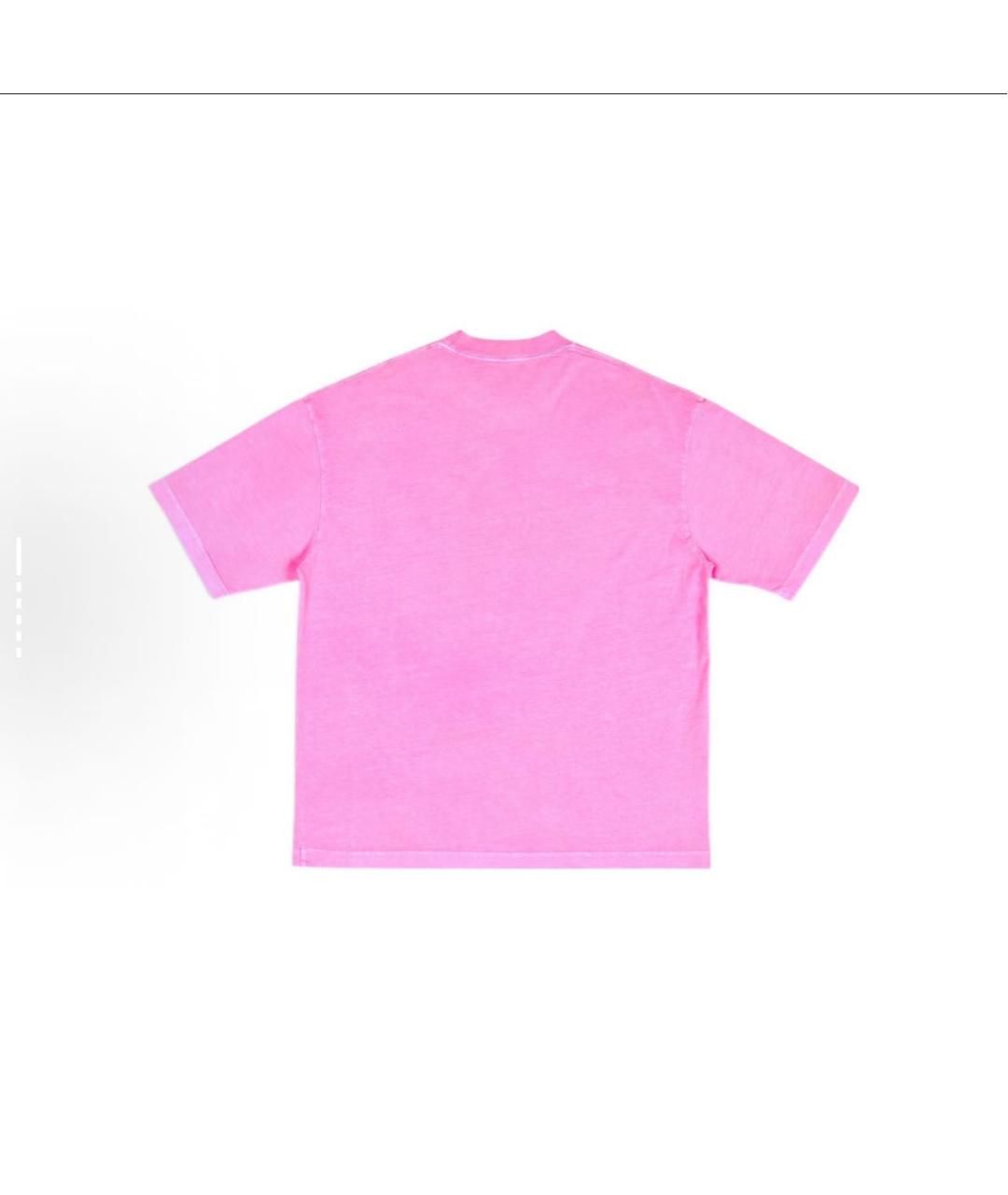 BALENCIAGA Розовая хлопковая футболка, фото 2
