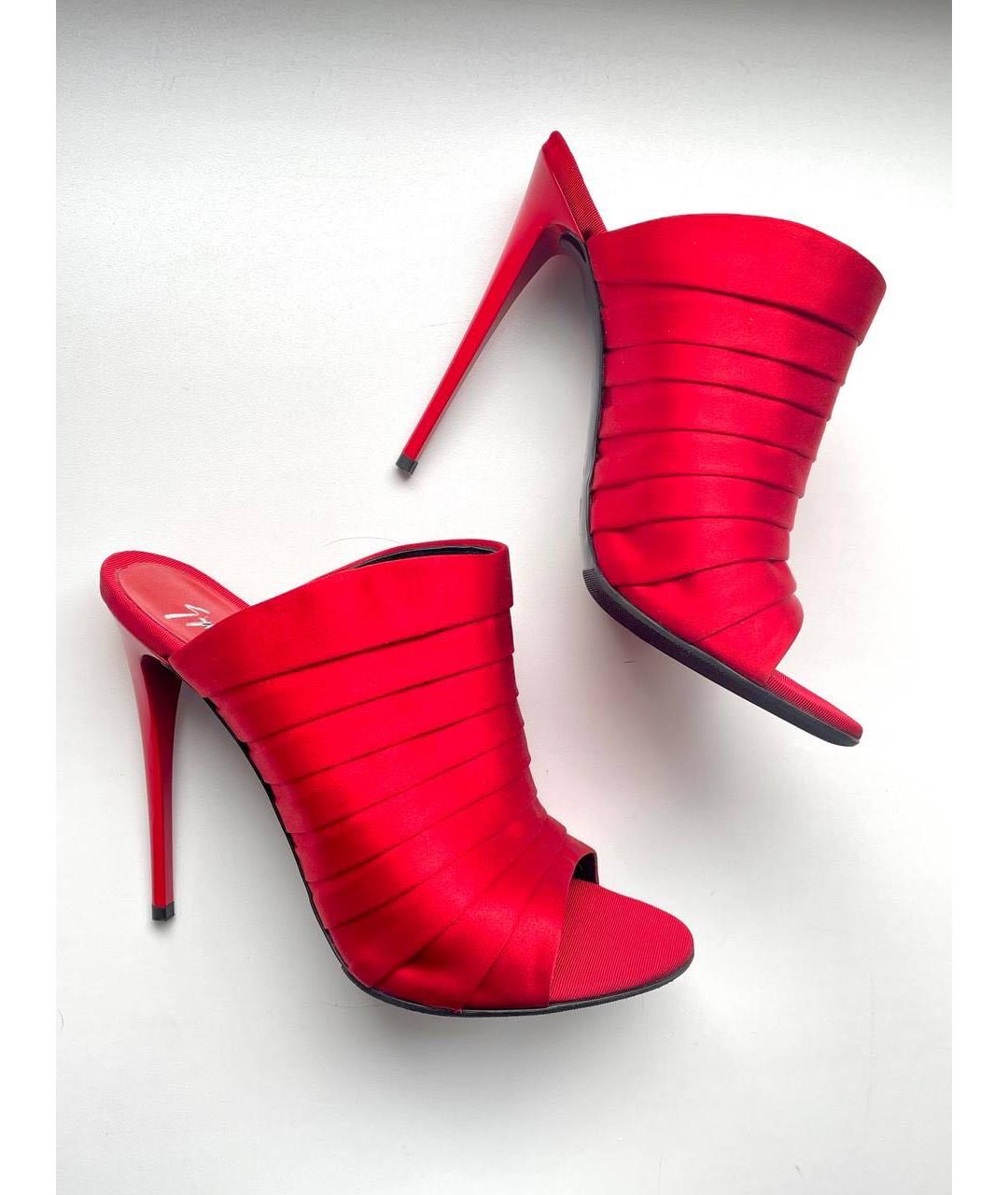 GIUSEPPE ZANOTTI DESIGN Красные текстильные мюли, фото 2