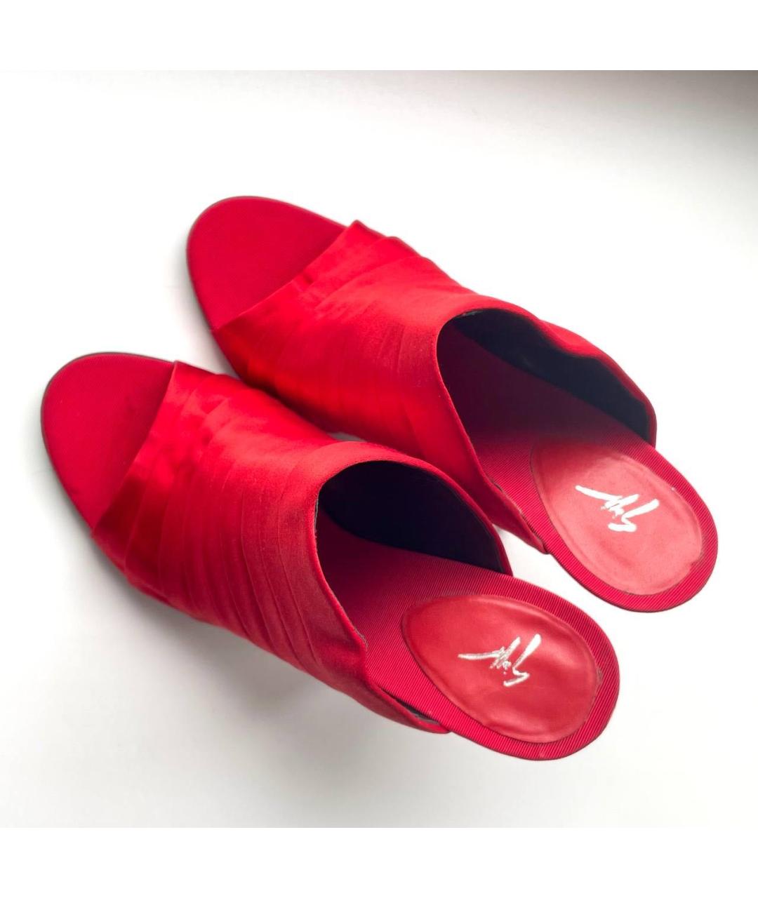 GIUSEPPE ZANOTTI DESIGN Красные текстильные мюли, фото 3