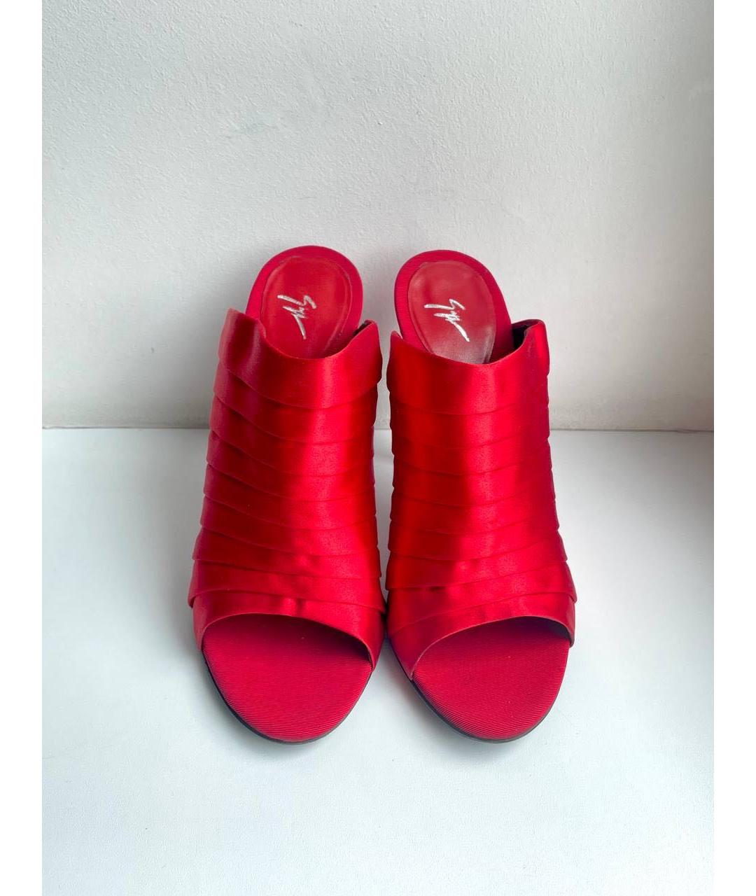 GIUSEPPE ZANOTTI DESIGN Красные текстильные мюли, фото 4