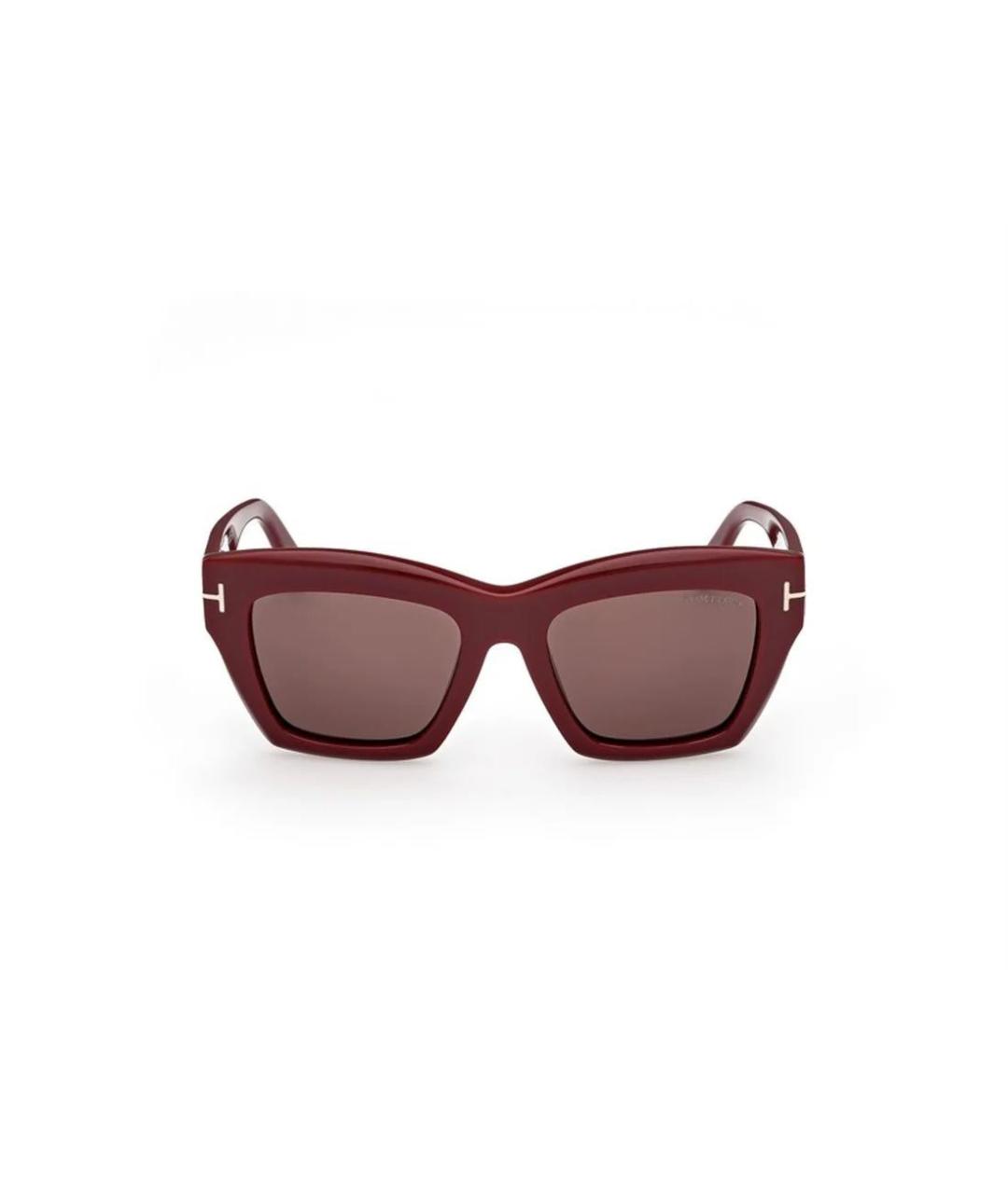 TOM FORD Бордовые пластиковые солнцезащитные очки, фото 3
