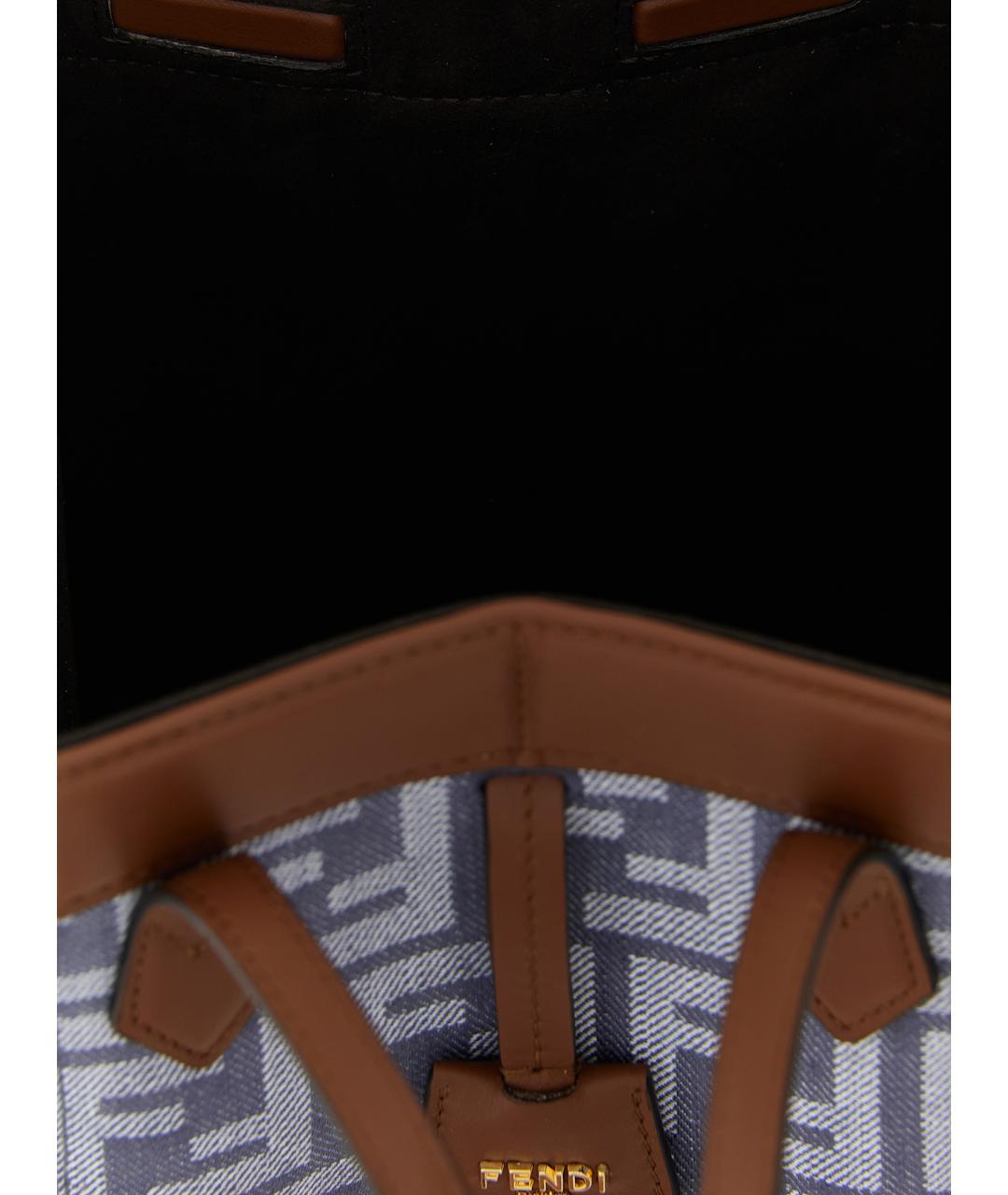 FENDI Голубая хлопковая сумка через плечо, фото 4