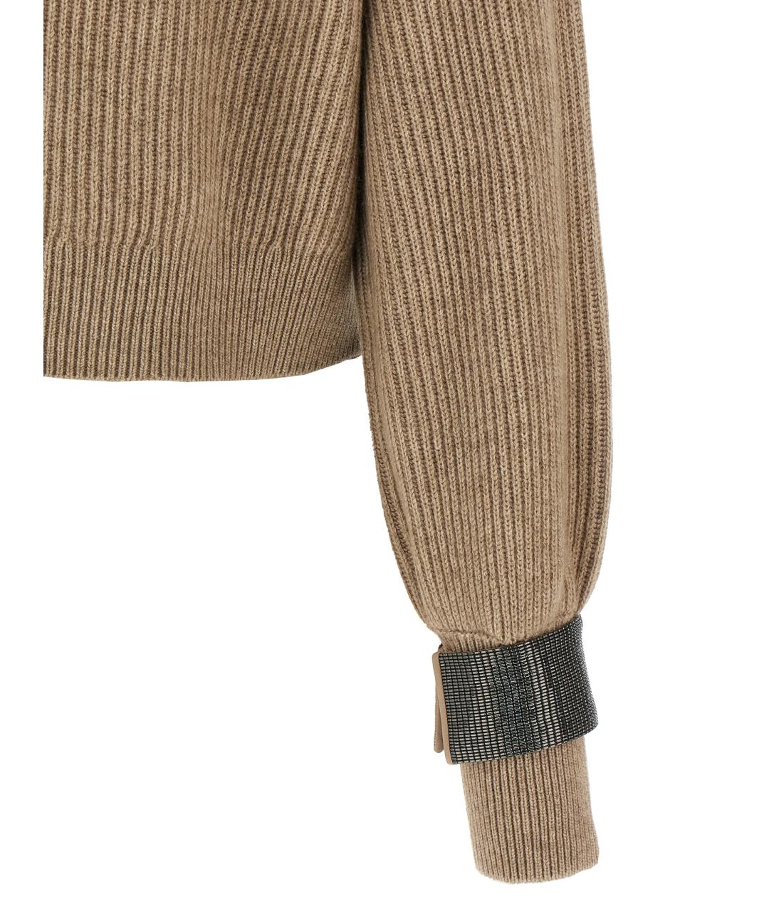 BRUNELLO CUCINELLI Коричневый кашемировый джемпер / свитер, фото 4