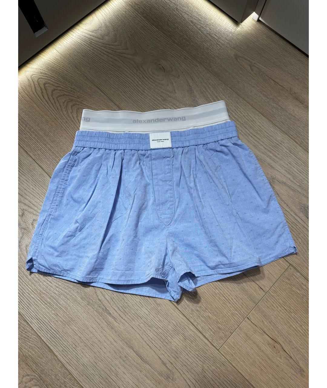 ALEXANDER WANG Голубые хлопковые шорты, фото 5