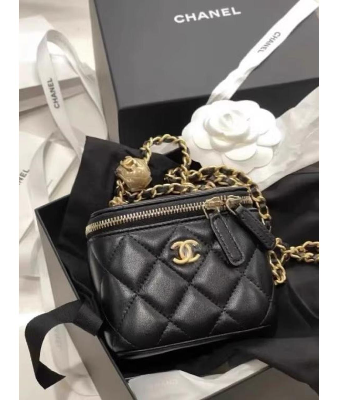 CHANEL Черная кожаная сумка через плечо, фото 3