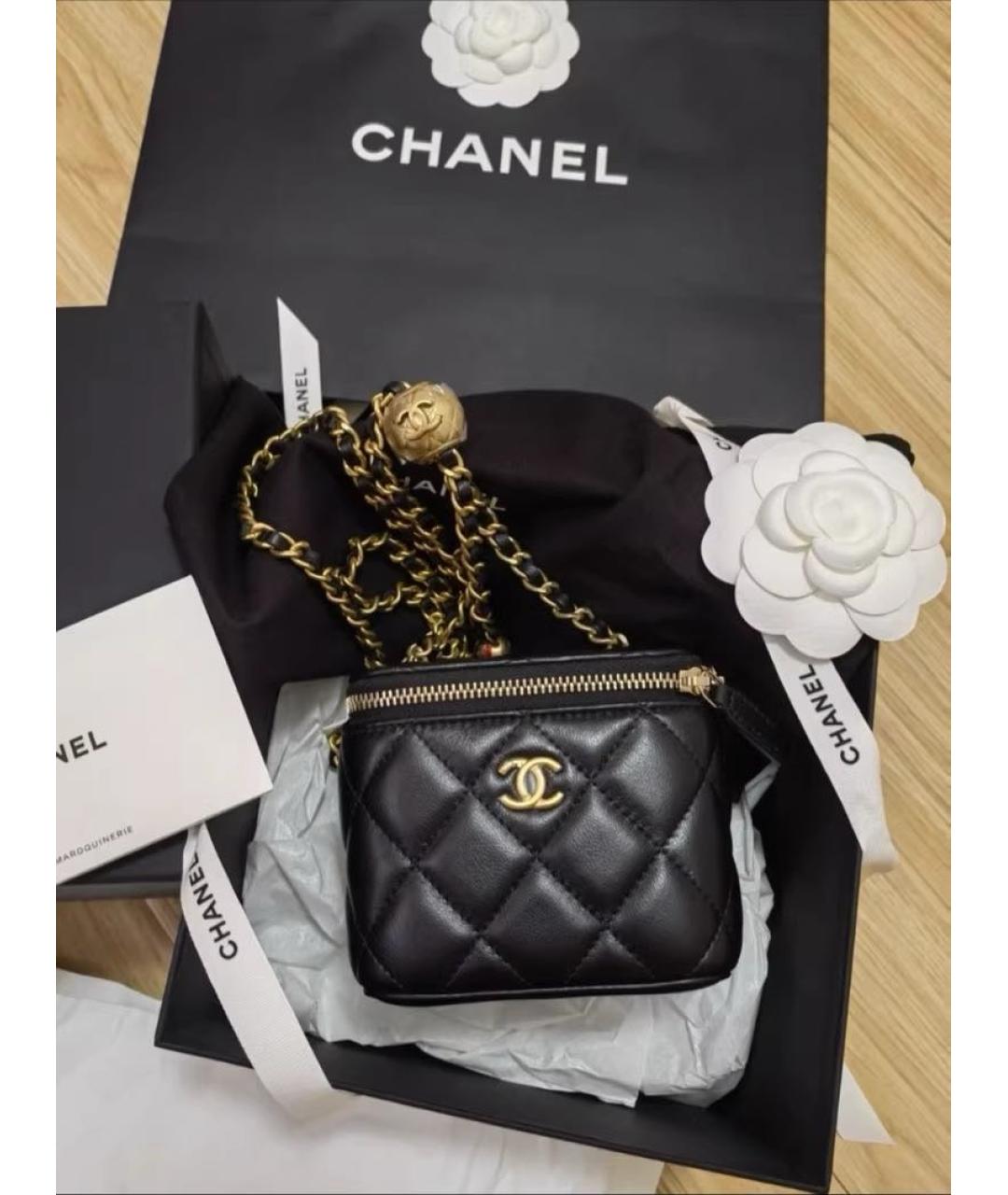 CHANEL Черная кожаная сумка через плечо, фото 4
