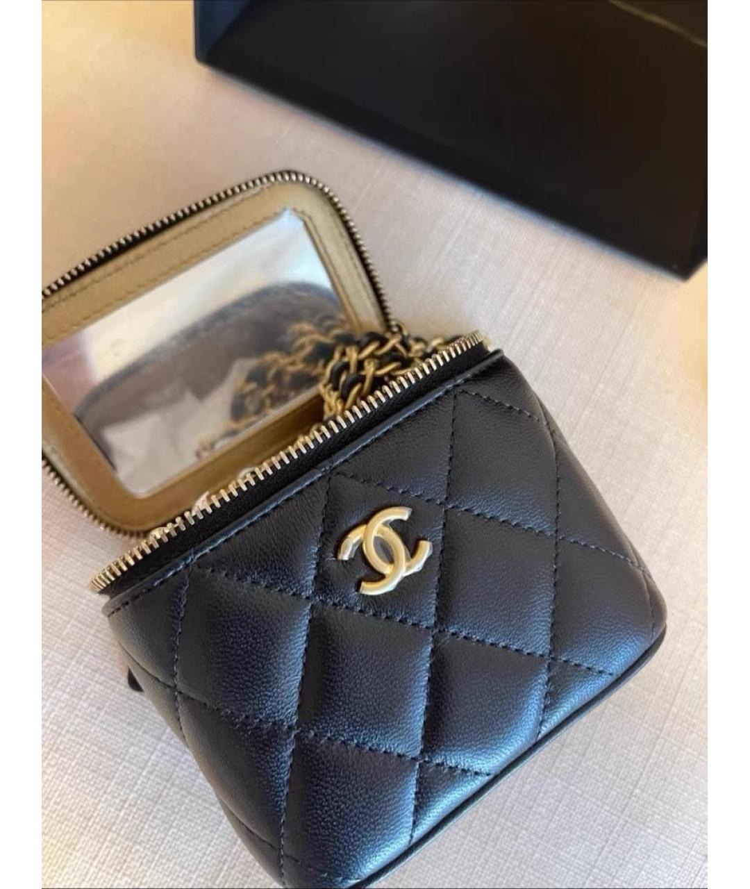 CHANEL Черная кожаная сумка через плечо, фото 6