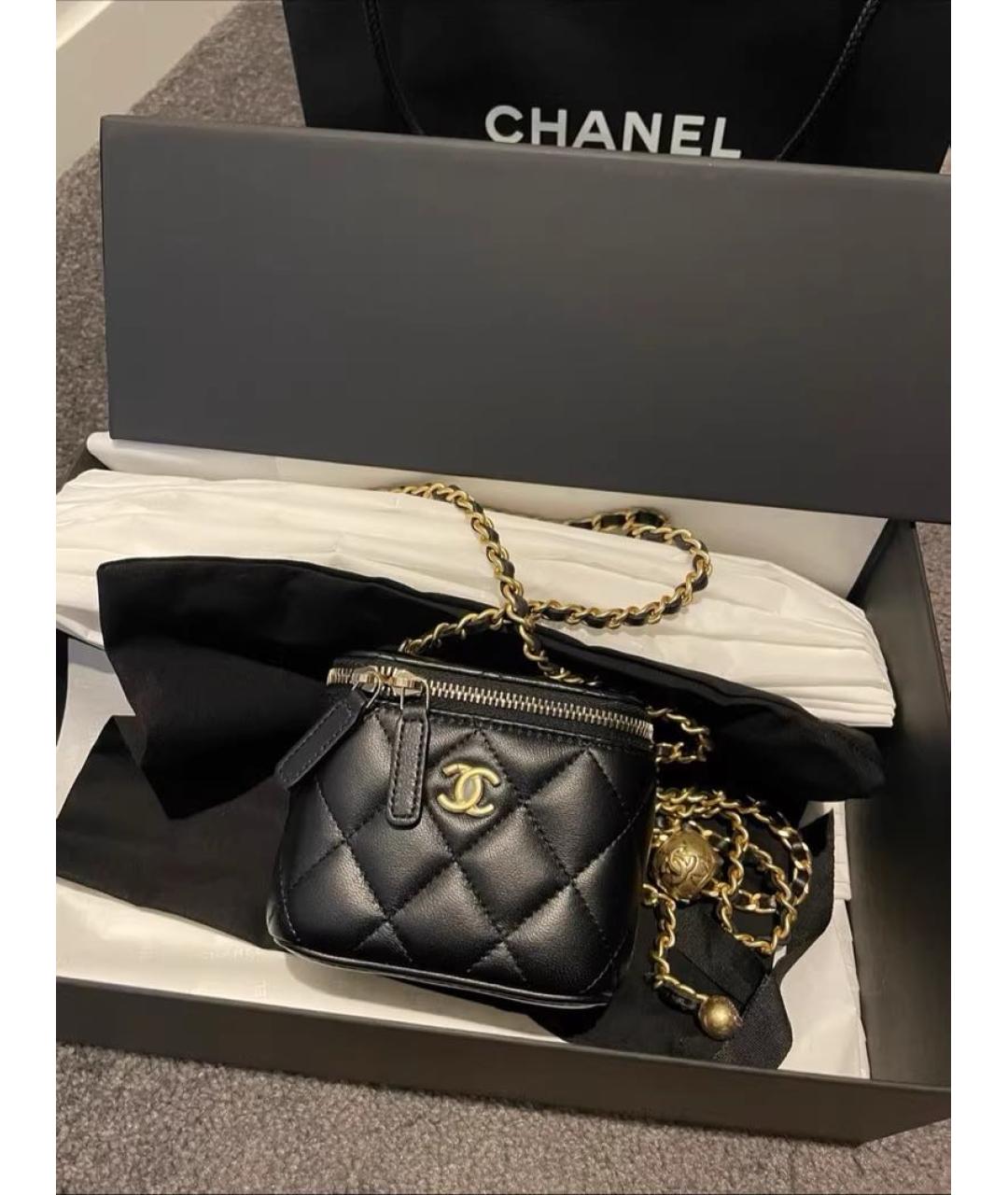 CHANEL Черная кожаная сумка через плечо, фото 2