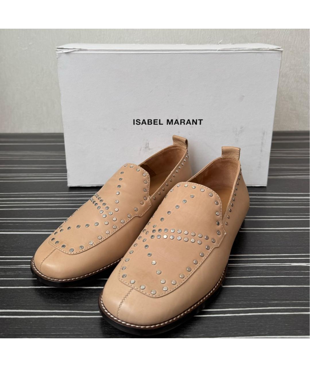 ISABEL MARANT Коричневые кожаные лоферы, фото 7