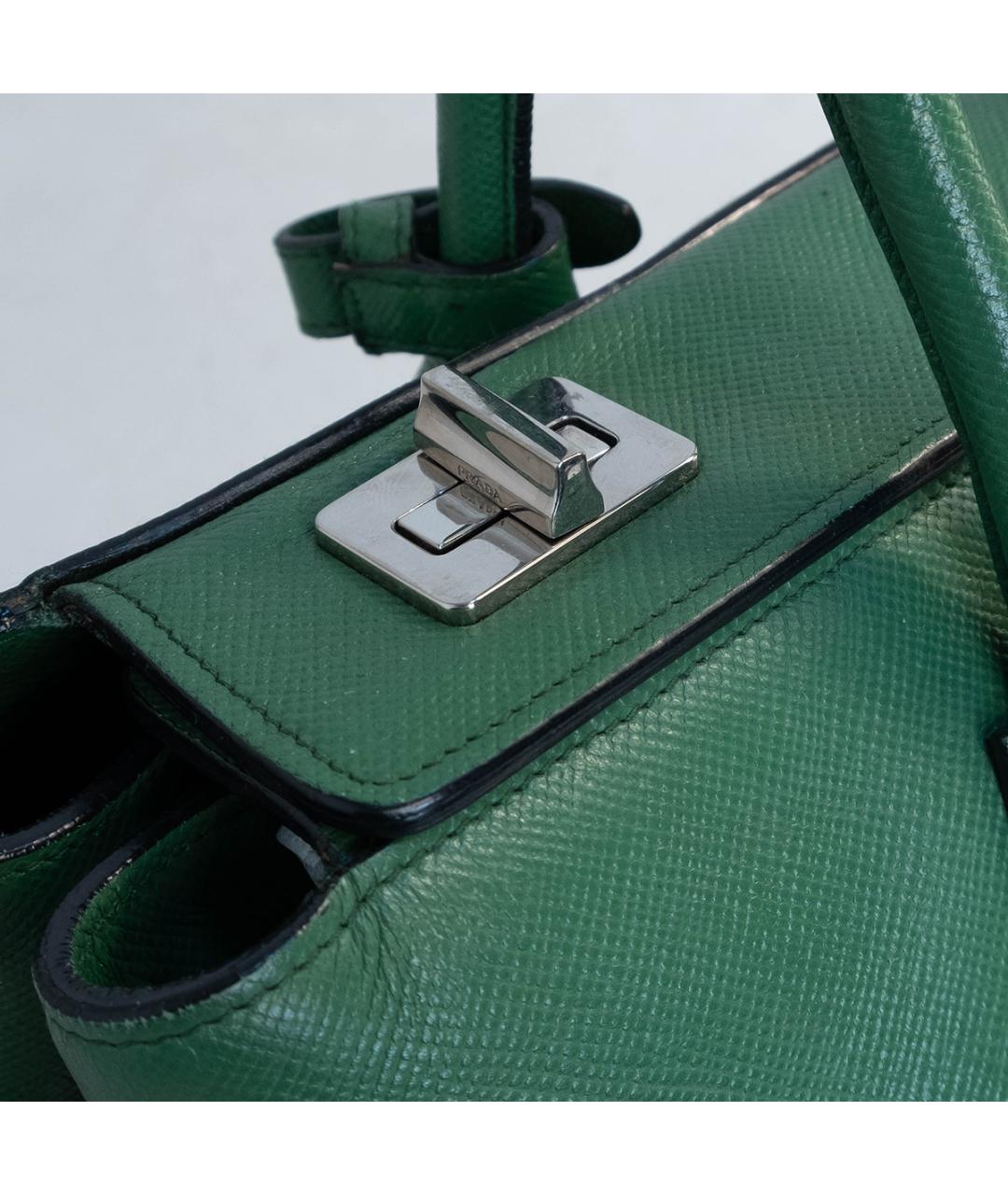 PRADA Зеленая кожаная сумка тоут, фото 5